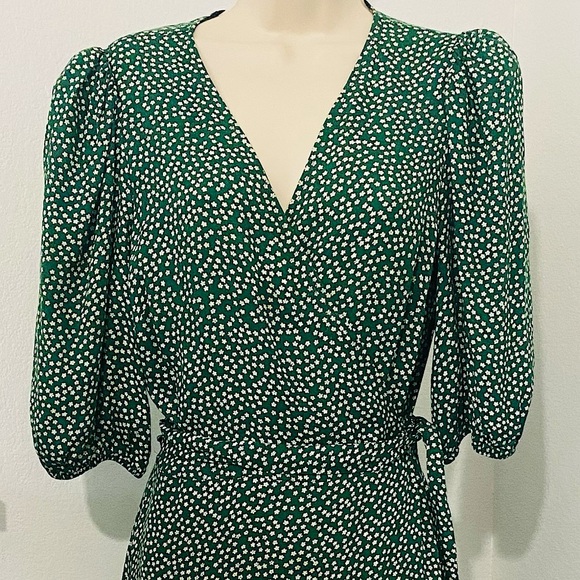 Reformation Christa Midi Wrap Dress Puff Sleeve Floral Size Large - Picture 8 of 15